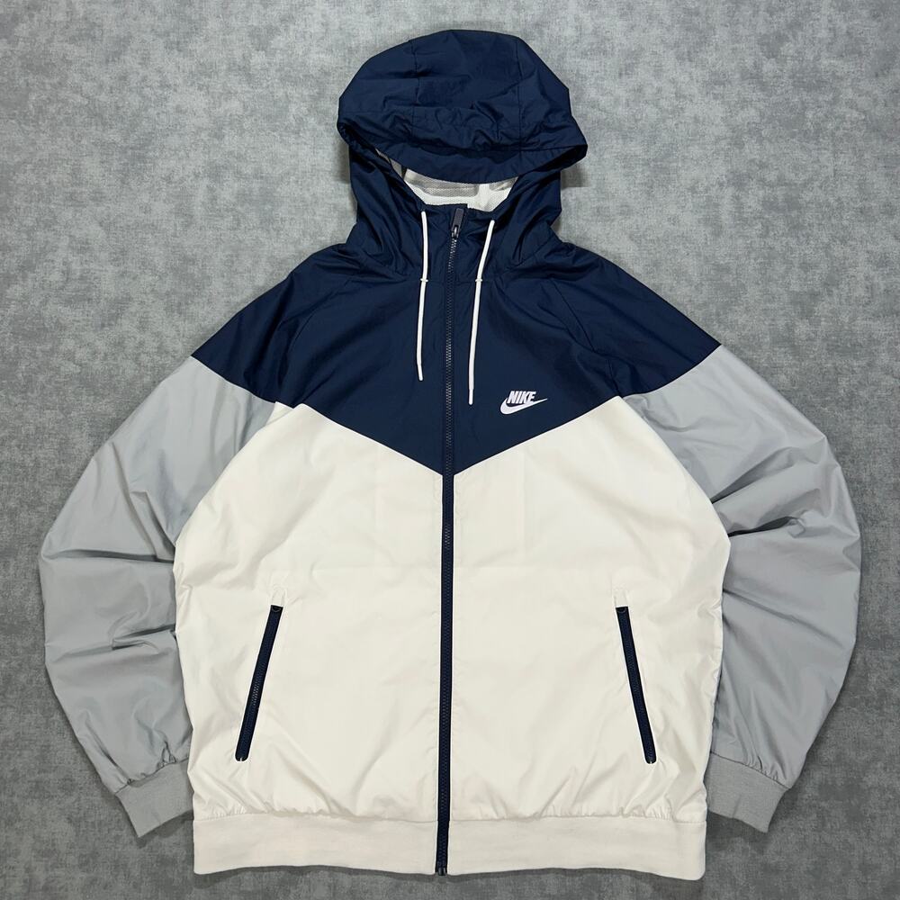 Nike Sportswear NSW Windrunner Jacket 898730-420 Navy White Gray Mens L